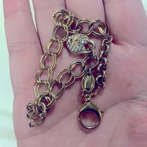 Fossil gold tone charm bracelet 7.5 inches